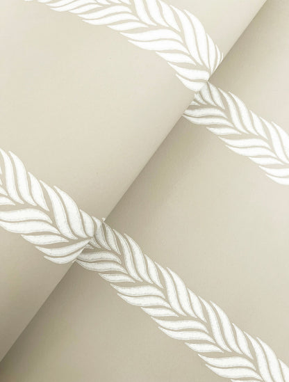 Ronald Redding Classics Braided Stripe Wallpaper - Beige