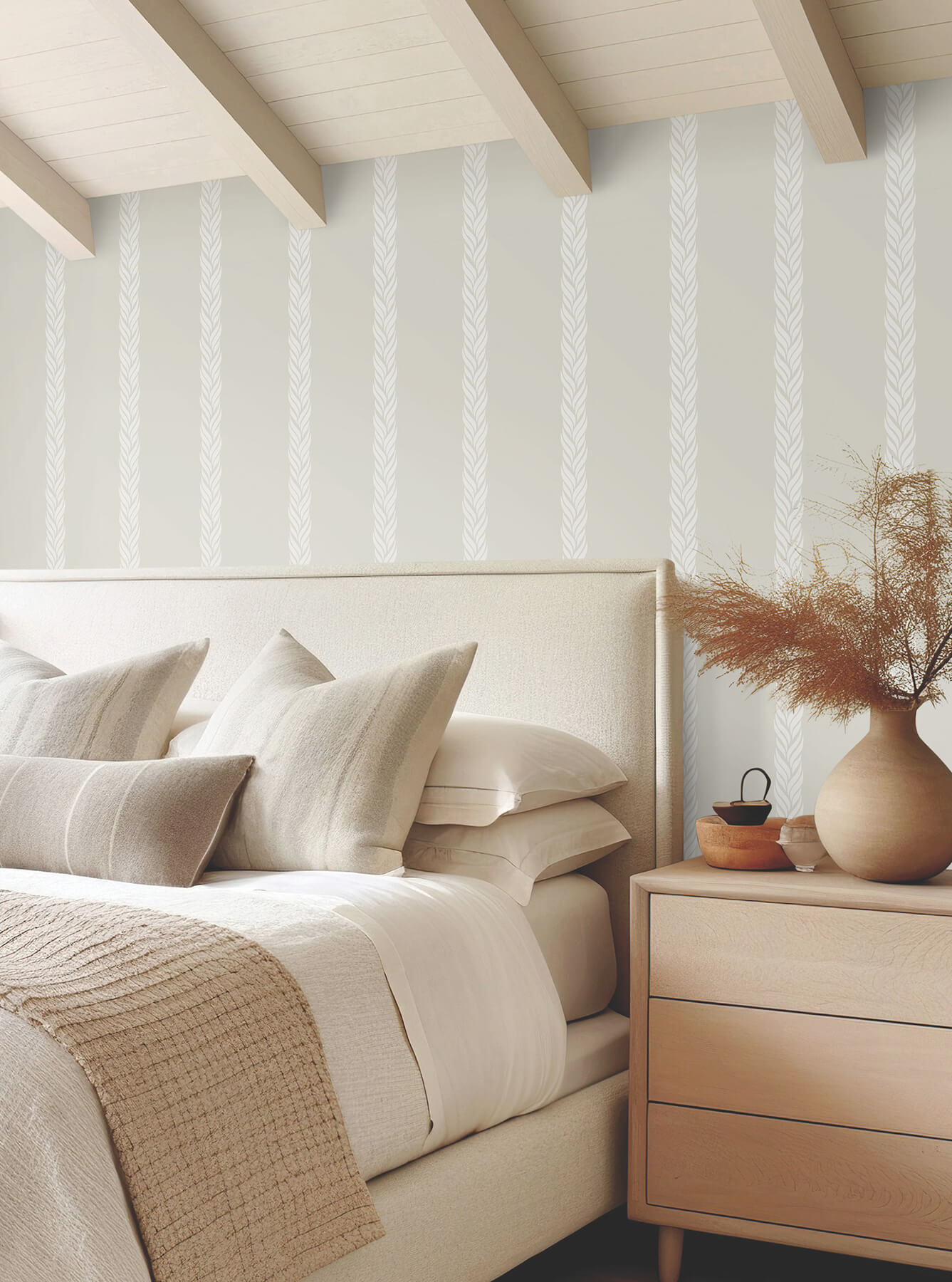 Ronald Redding Classics Braided Stripe Wallpaper - Tan