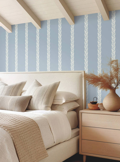 Ronald Redding Classics Braided Stripe Wallpaper - Blue