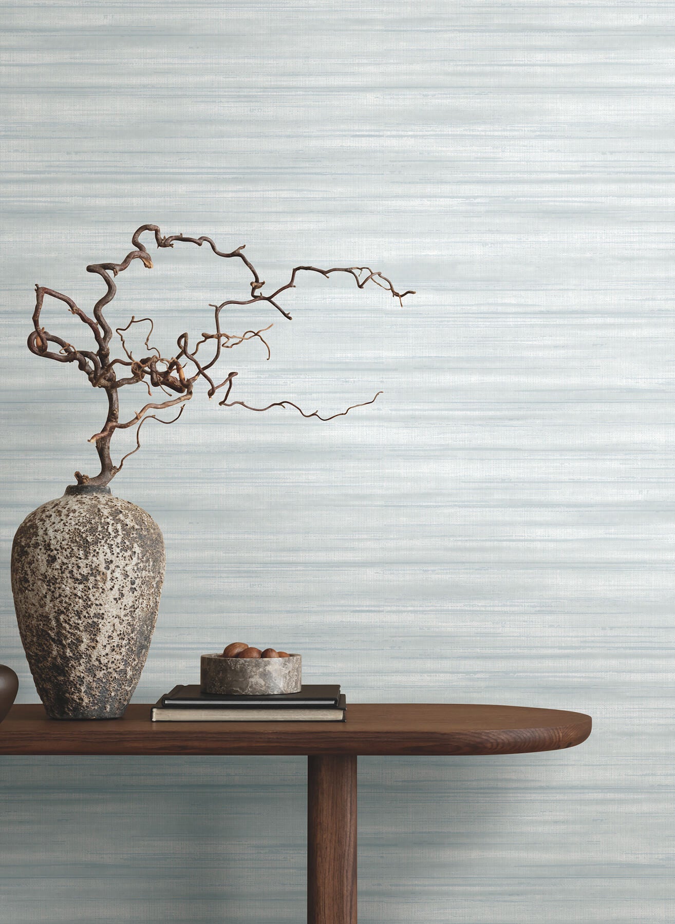 Ronald Redding Classics Brushed Linen Wallpaper - Light Blue