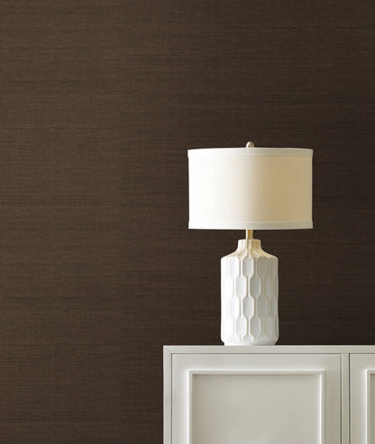 York Designer Sisals Grasscloth Wallpaper - Walnut