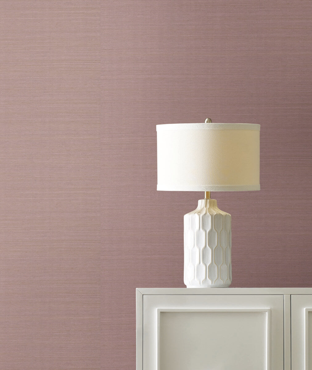 York Designer Sisals Grasscloth Wallpaper - Orchid