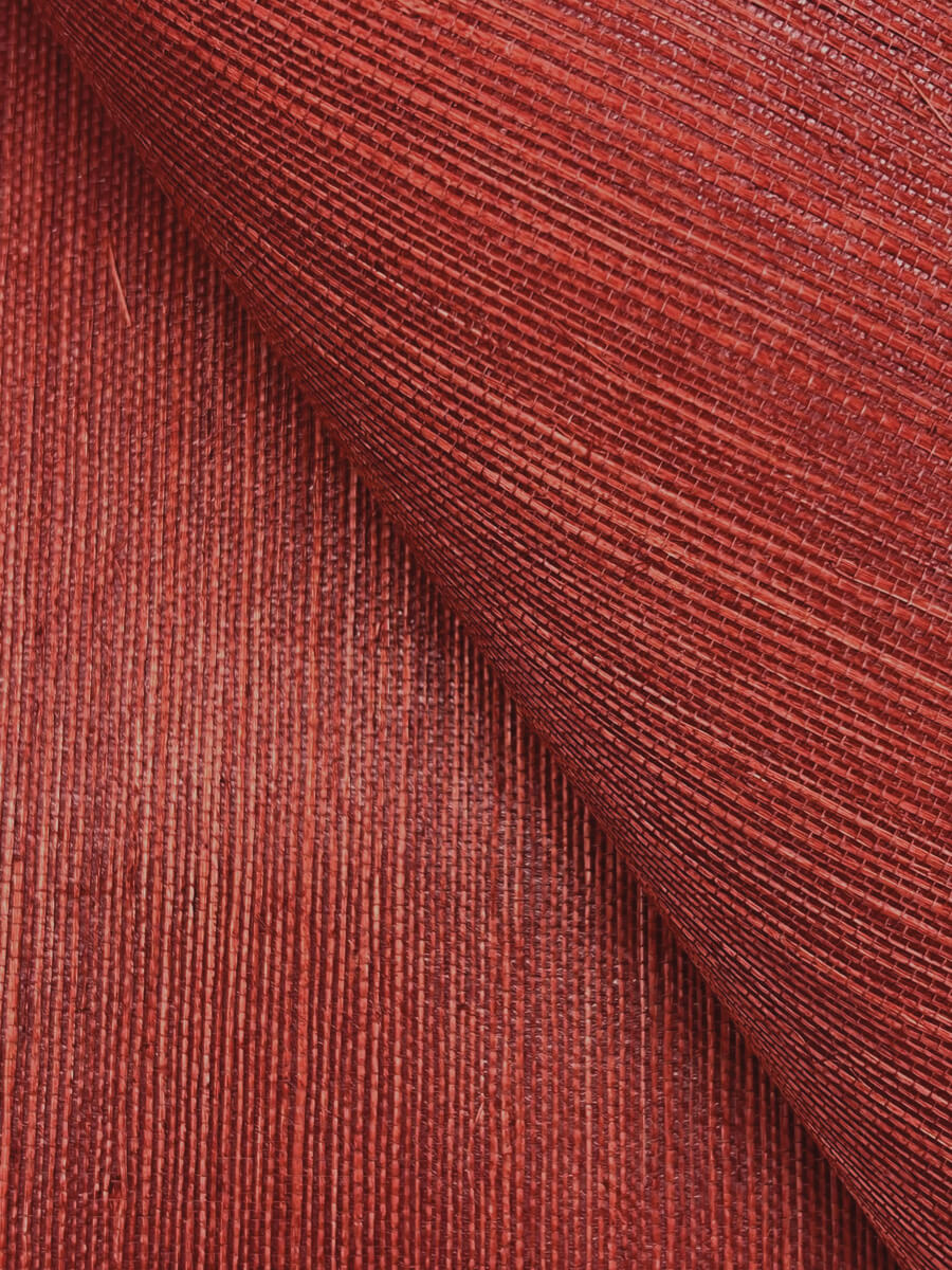 York Designer Sisals Grasscloth Wallpaper - Tomato