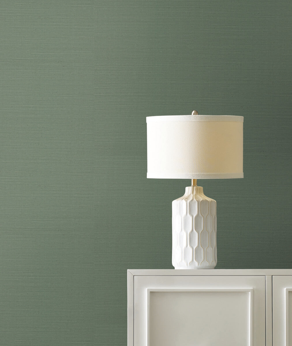 York Designer Sisals Grasscloth Wallpaper - Sage