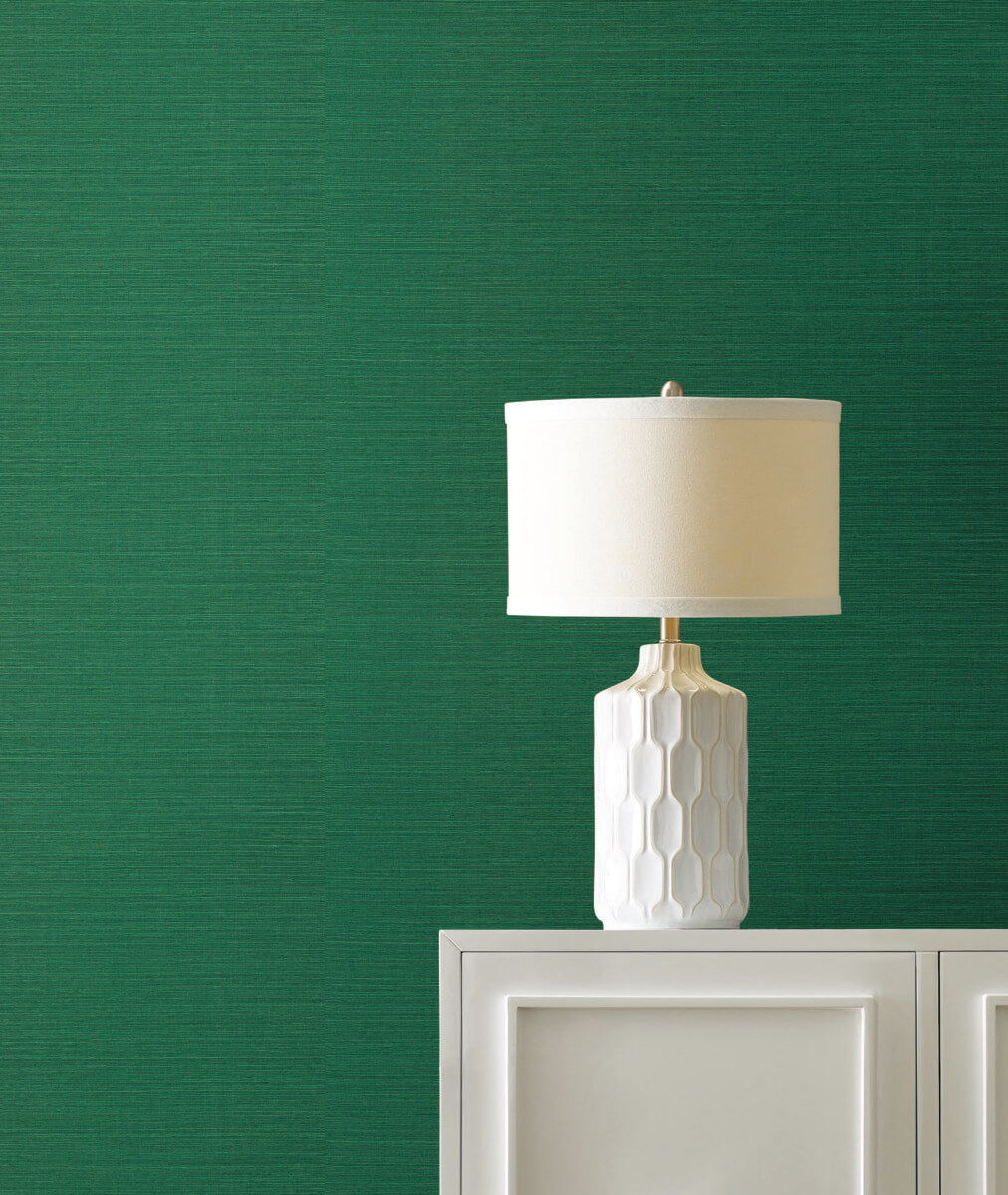 York Designer Sisals Grasscloth Wallpaper - Jade