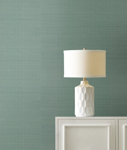 York Designer Sisals Grasscloth Wallpaper - Spruce