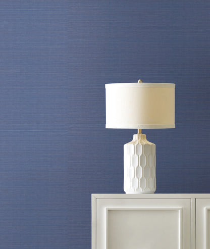 York Designer Sisals Grasscloth Wallpaper - Bluebell