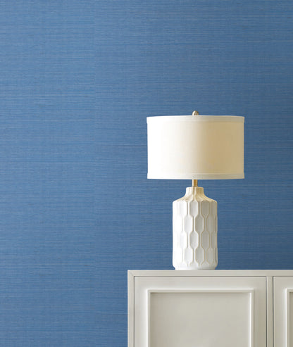 York Designer Sisals Grasscloth Wallpaper - Azure