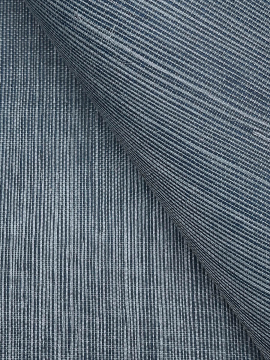 York Designer Sisals Grasscloth Wallpaper - Denim