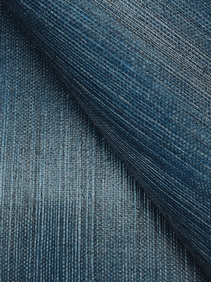 York Designer Sisals Grasscloth Wallpaper - Indigo