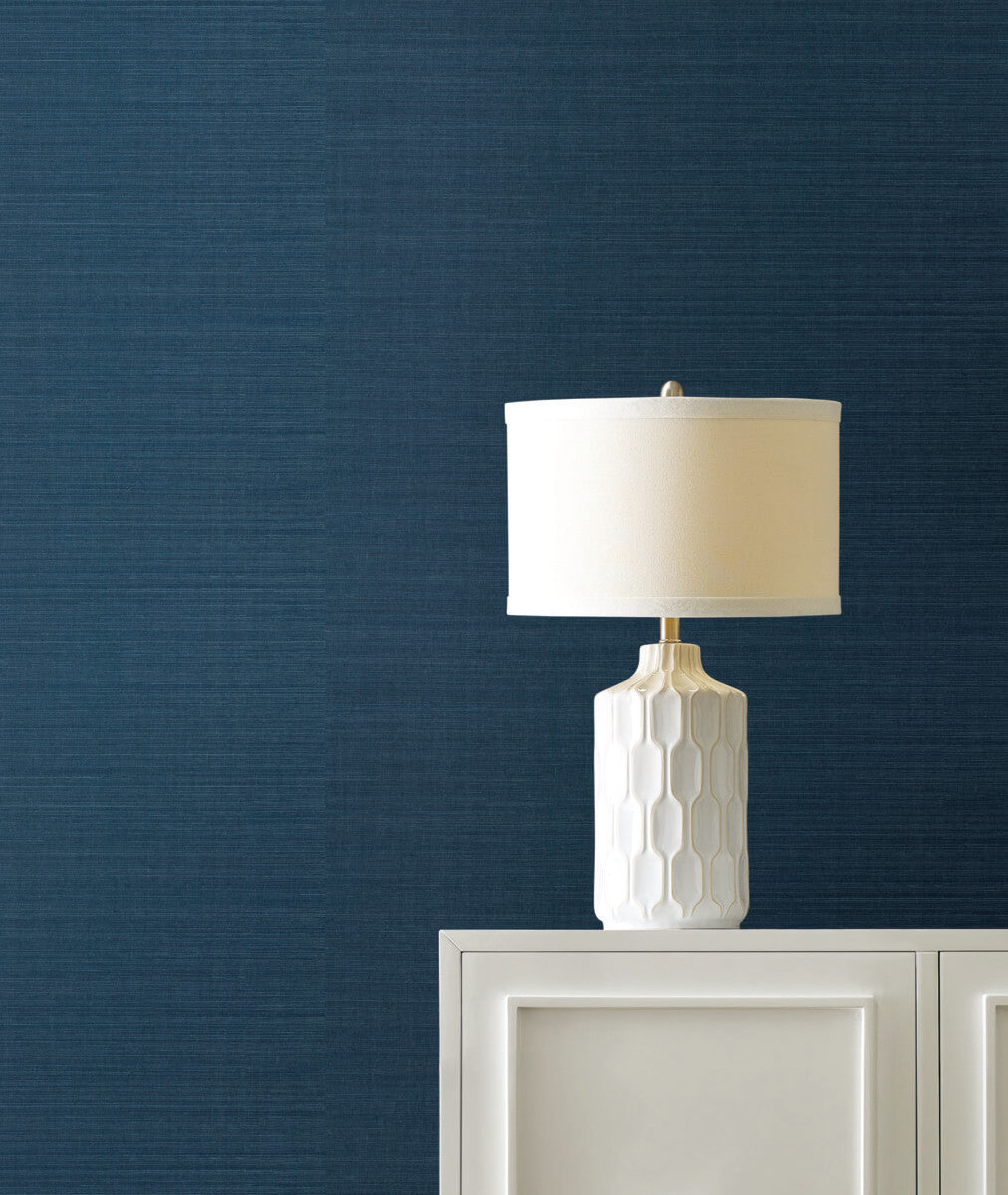York Designer Sisals Grasscloth Wallpaper - Indigo
