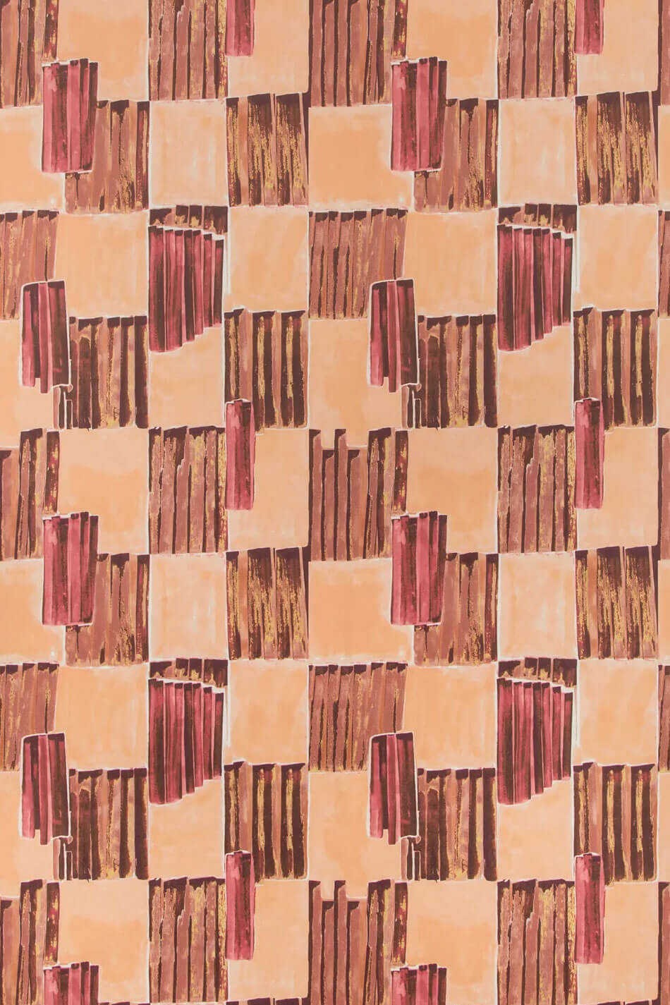 Lee Jofa Kelly Wearstler Lyre Paper Wallpaper - Fiery