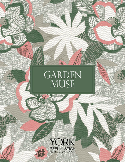 York Garden Muse Cascade Palm Peel & Stick Wallpaper - Taupe