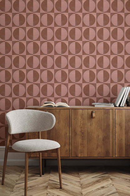 Mitchell Black Glass Half Full Wallpaper - Clay