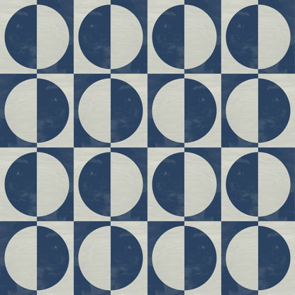 Mitchell Black Glass Half Full Wallpaper - Navy