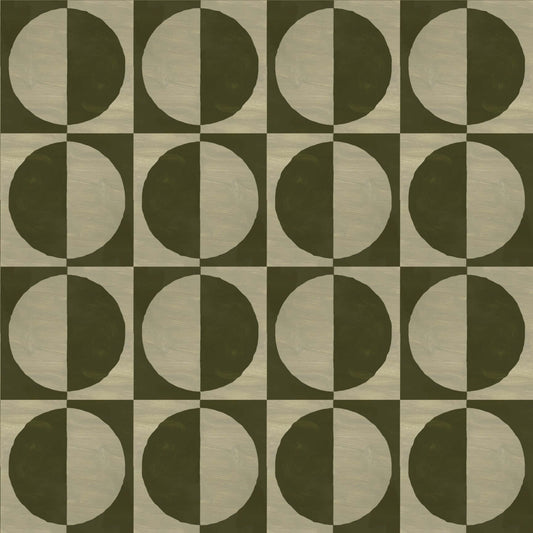 Mitchell Black Glass Half Full Wallpaper - Olive