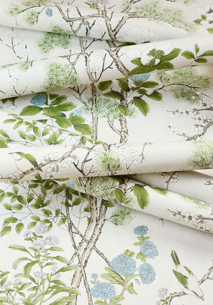 Thibaut Grand Palace Katsura Wallpaper - Green & White