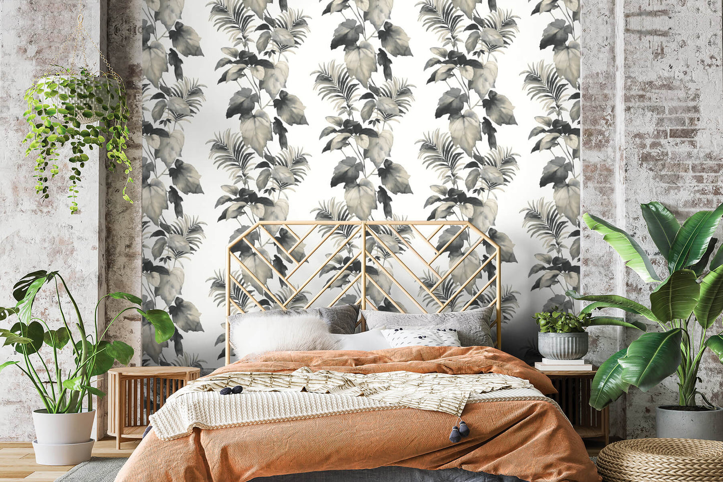 Harry & Grace Leaf Stripe Peel & Stick Wallpaper - Inkwell