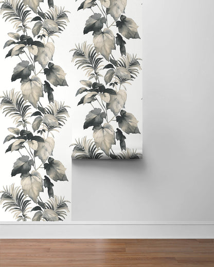 Harry & Grace Leaf Stripe Peel & Stick Wallpaper - Inkwell