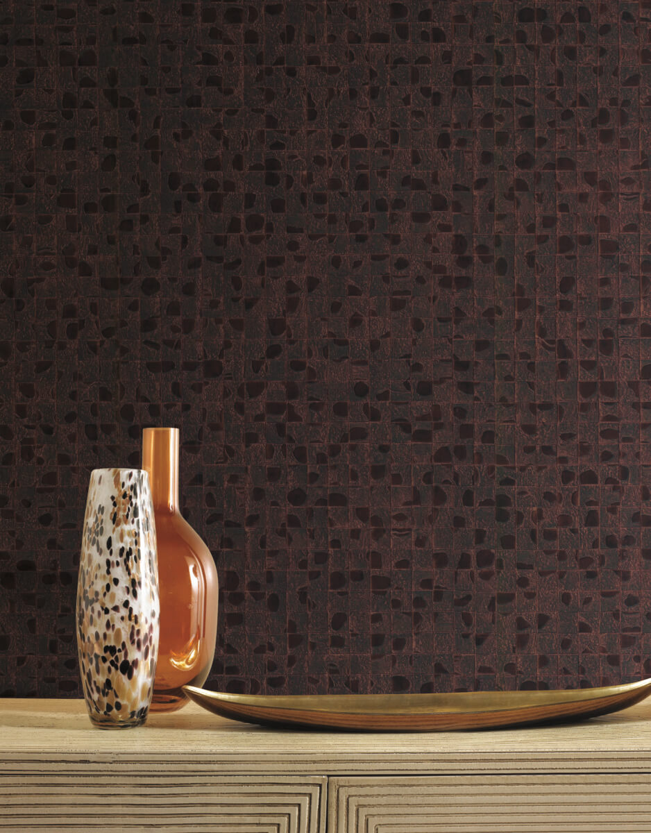 Ronald Redding Traveler Leather Lux Wallpaper - Brown