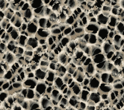 Ronald Redding Traveler Leopard Rosettes Wallpaper - Black