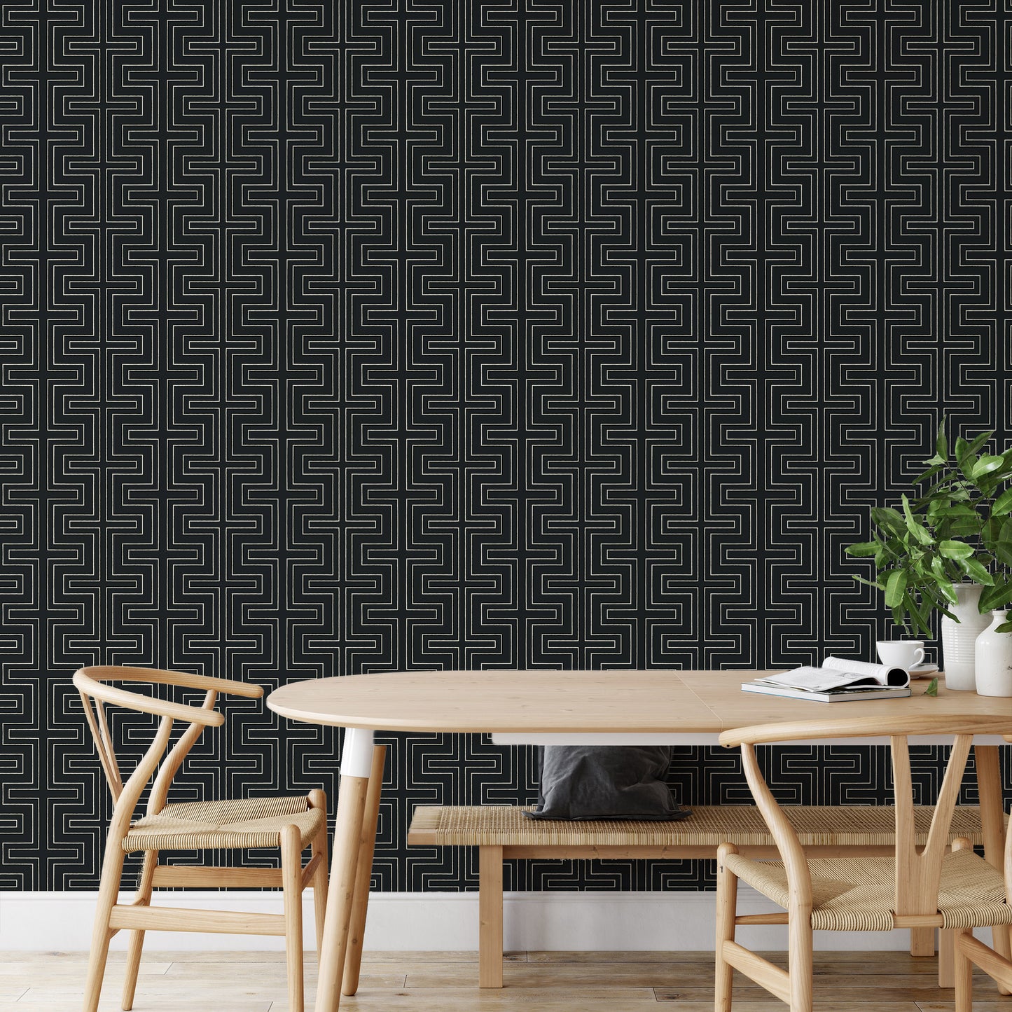 Mitchell Black Co-Ed Halsted Wallpaper - Onyx