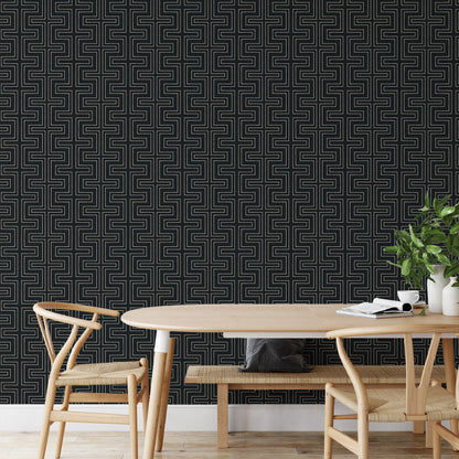 Mitchell Black Co-Ed Halsted Wallpaper - Onyx