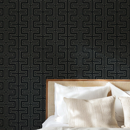 Mitchell Black Co-Ed Halsted Wallpaper - Onyx
