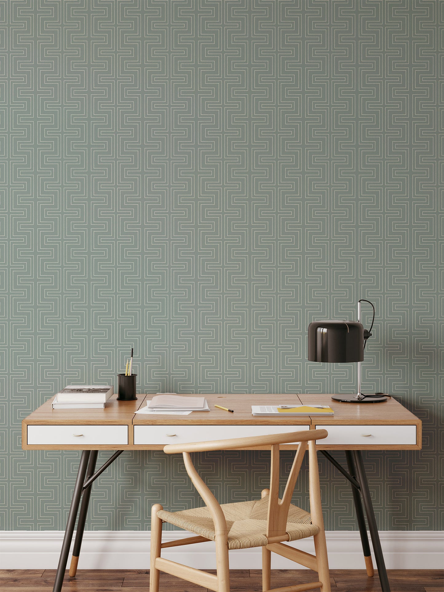 Mitchell Black Co-Ed Halsted Wallpaper - Lake Shore Blue