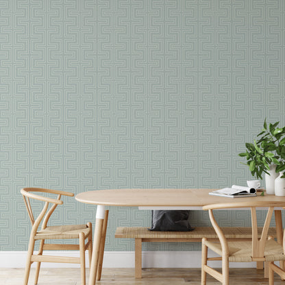 Mitchell Black Co-Ed Halsted Wallpaper - Lake Shore Blue