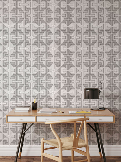 Mitchell Black Co-Ed Halsted Wallpaper - Quartz White