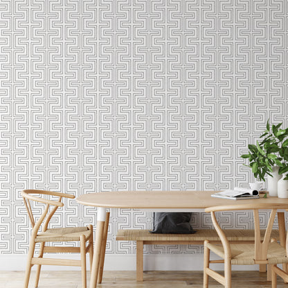Mitchell Black Co-Ed Halsted Wallpaper - Quartz White