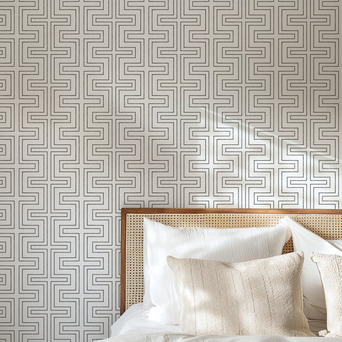 Mitchell Black Co-Ed Halsted Wallpaper - Quartz White