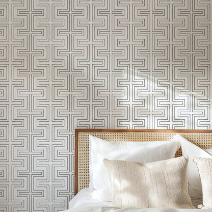 Mitchell Black Co-Ed Halsted Wallpaper - Quartz White