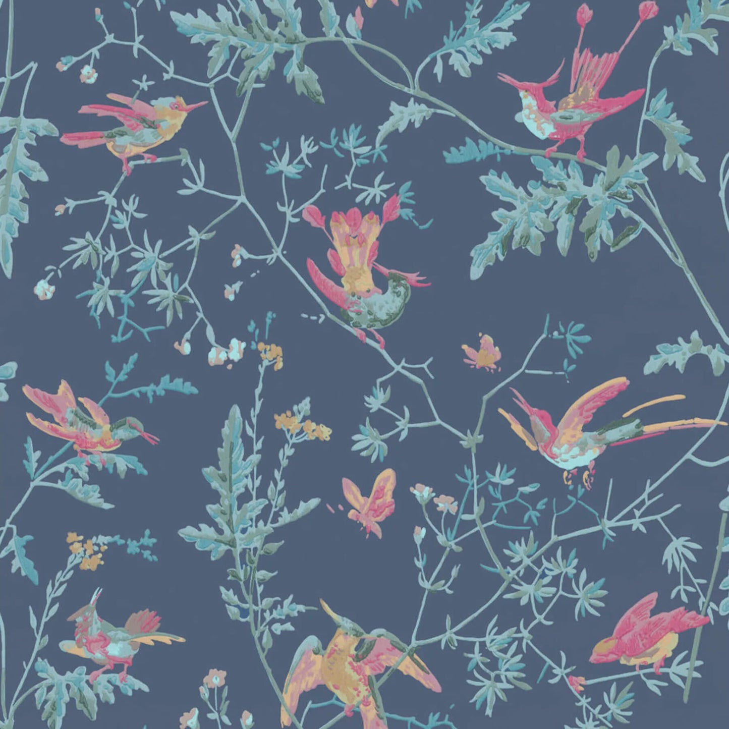 Cole & Son Hummingbirds Wallpaper - Indigo & Multi