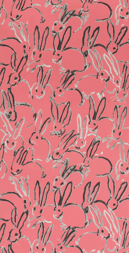 Lee Jofa Hutch Rabbit Wallpaper - Pink