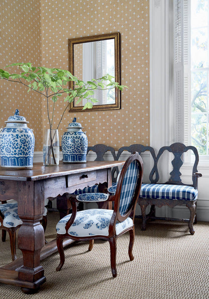 Thibaut Indienne Bethany Wallpaper - White on Natural