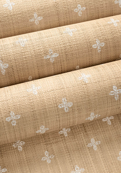 Thibaut Indienne Bethany Wallpaper - White on Natural