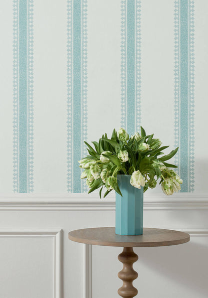Thibaut Indienne Cambridge Stripe Wallpaper - Seaglass
