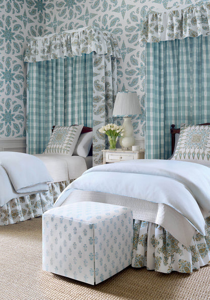 Thibaut Indienne Corwin Wallpaper - Seaglass on White