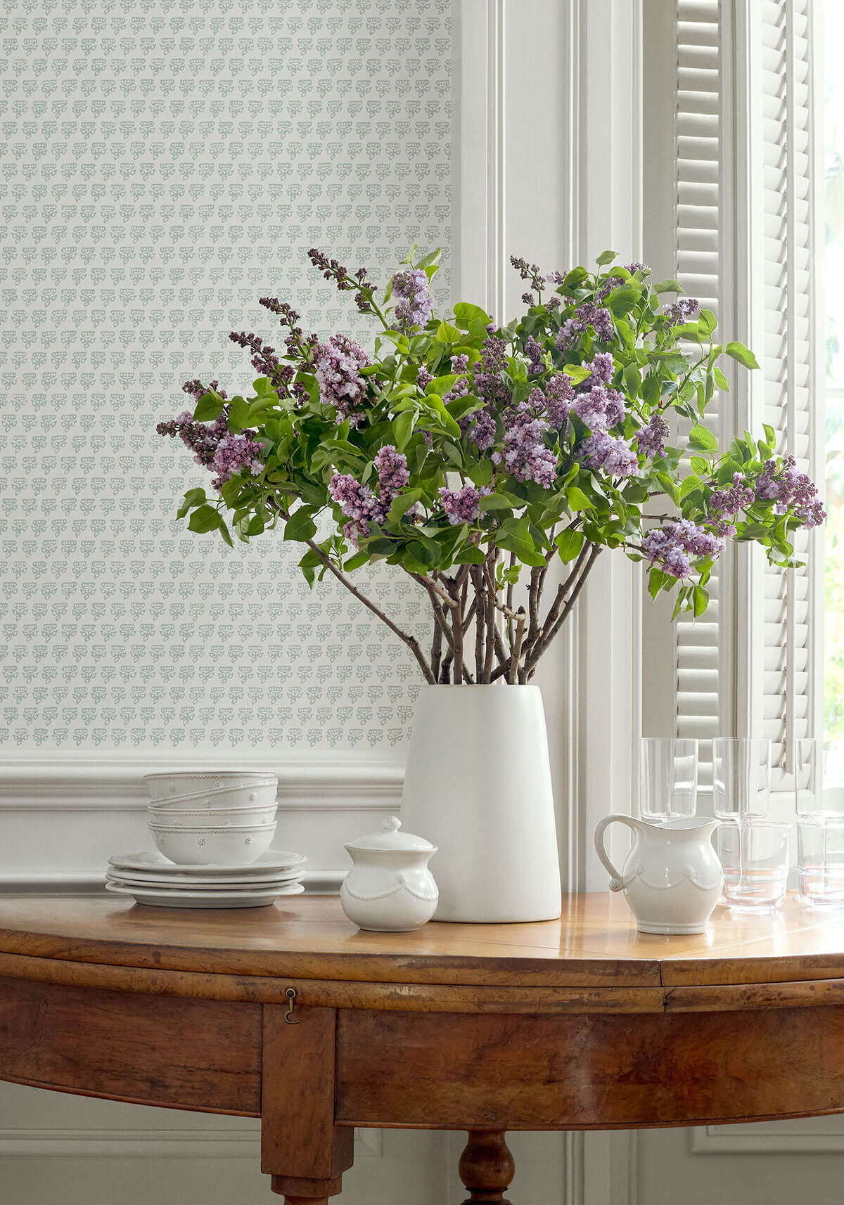 Thibaut Indienne Mimi Wallpaper - Robins Egg