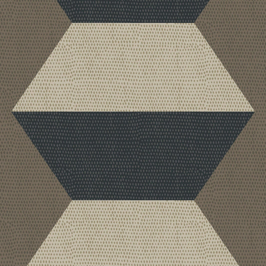 Mitchell Black Infinity Blocks Wallpaper - Coconut Husk