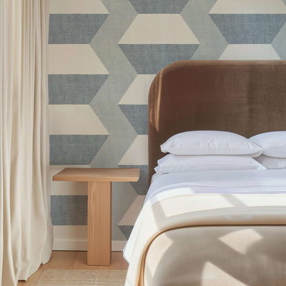 Mitchell Black Infinity Blocks Wallpaper - Lacquered Blues