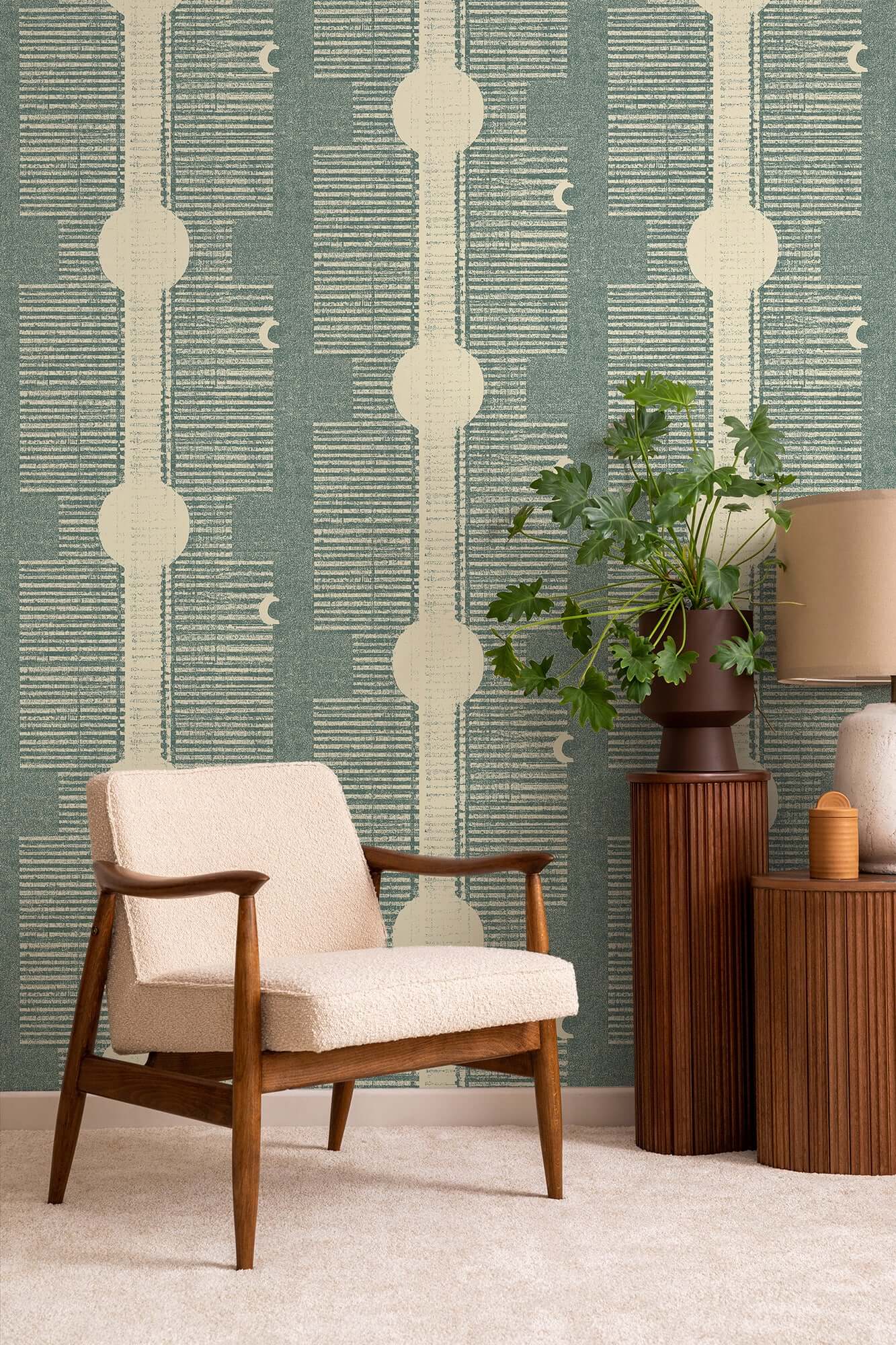 Mitchell Black Inyanga Wallpaper - Blue Jade