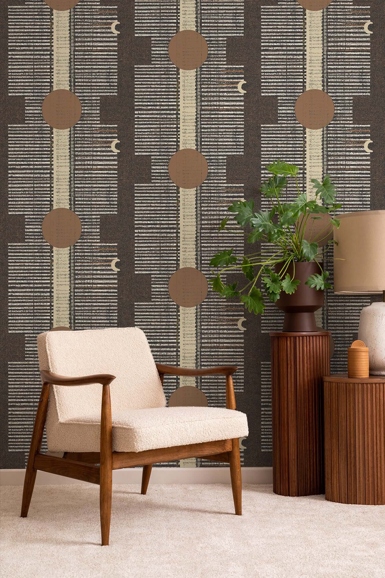 Mitchell Black Inyanga Wallpaper - Cocoa