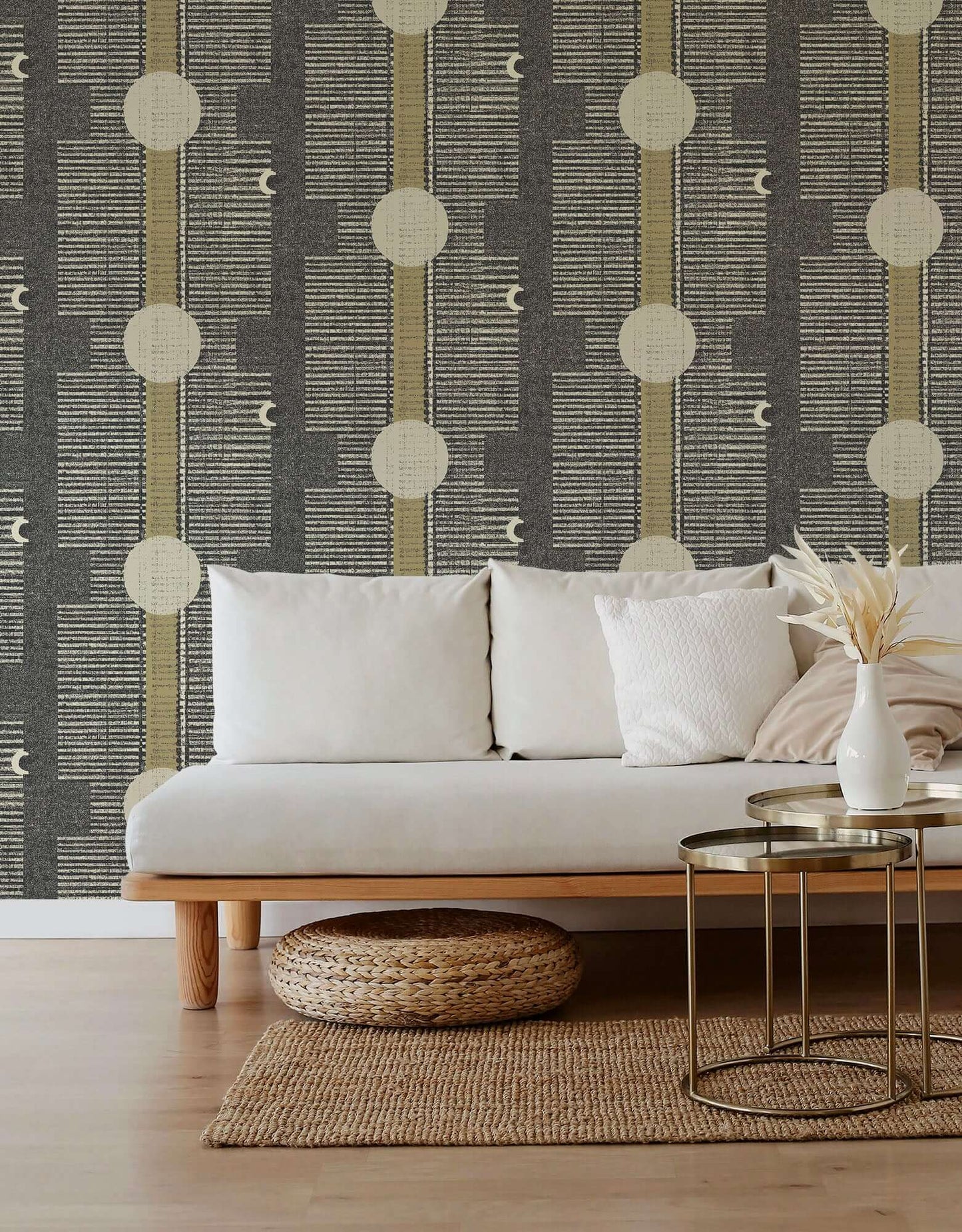 Mitchell Black Inyanga Wallpaper - Newsprint Gray