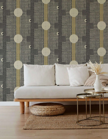 Mitchell Black Inyanga Wallpaper - Newsprint Gray