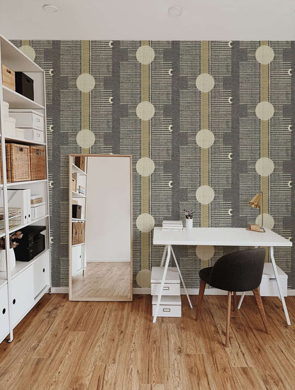 Mitchell Black Inyanga Wallpaper - Newsprint Gray
