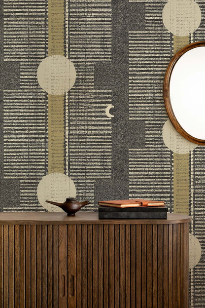Mitchell Black Inyanga Wallpaper - Newsprint Gray