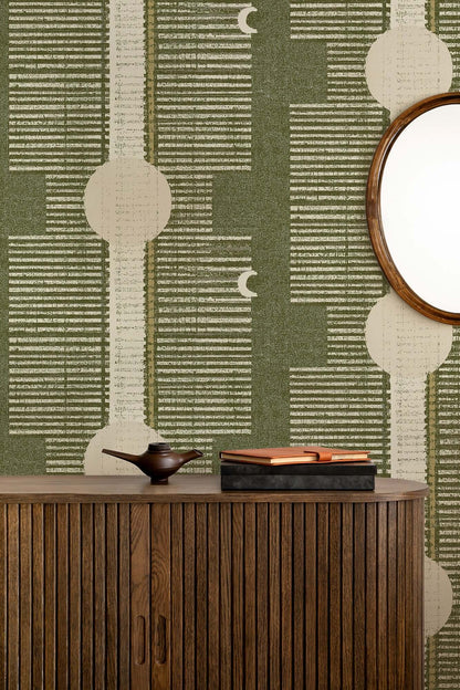 Mitchell Black Inyanga Wallpaper - Olive Linen